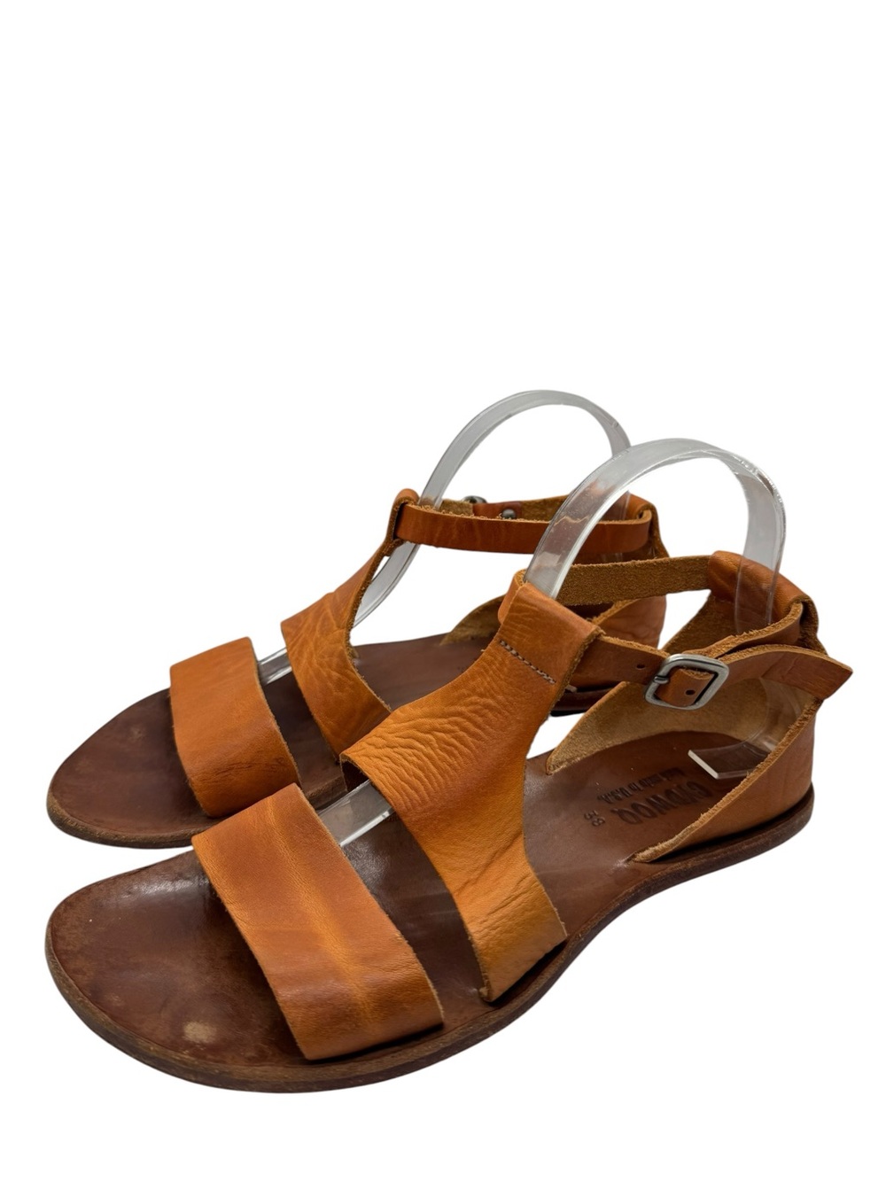 CYDWOQ Sandals WMS SZ EU 38 US 8 Brown Mandarin Leather Boho Granola USA Shoe